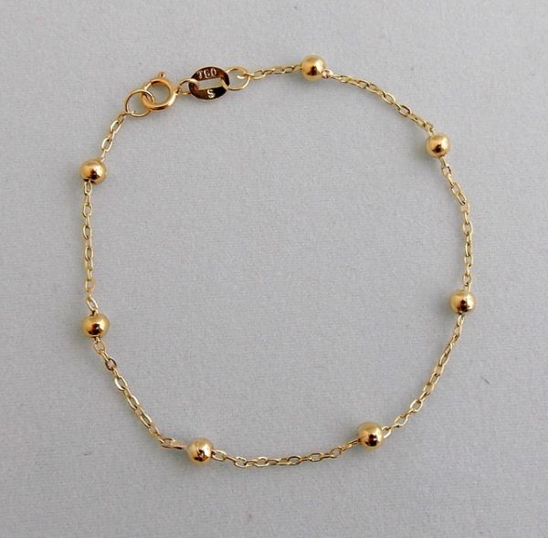Pulseira Infantil Mod. Bolinha em Ouro 18 kl(750)