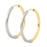 Argola Bicolor- Fio quadrado em Ouro 18 kl(750)